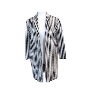 Philosophy Black and White Trench Coat with Houndstooth Pattern